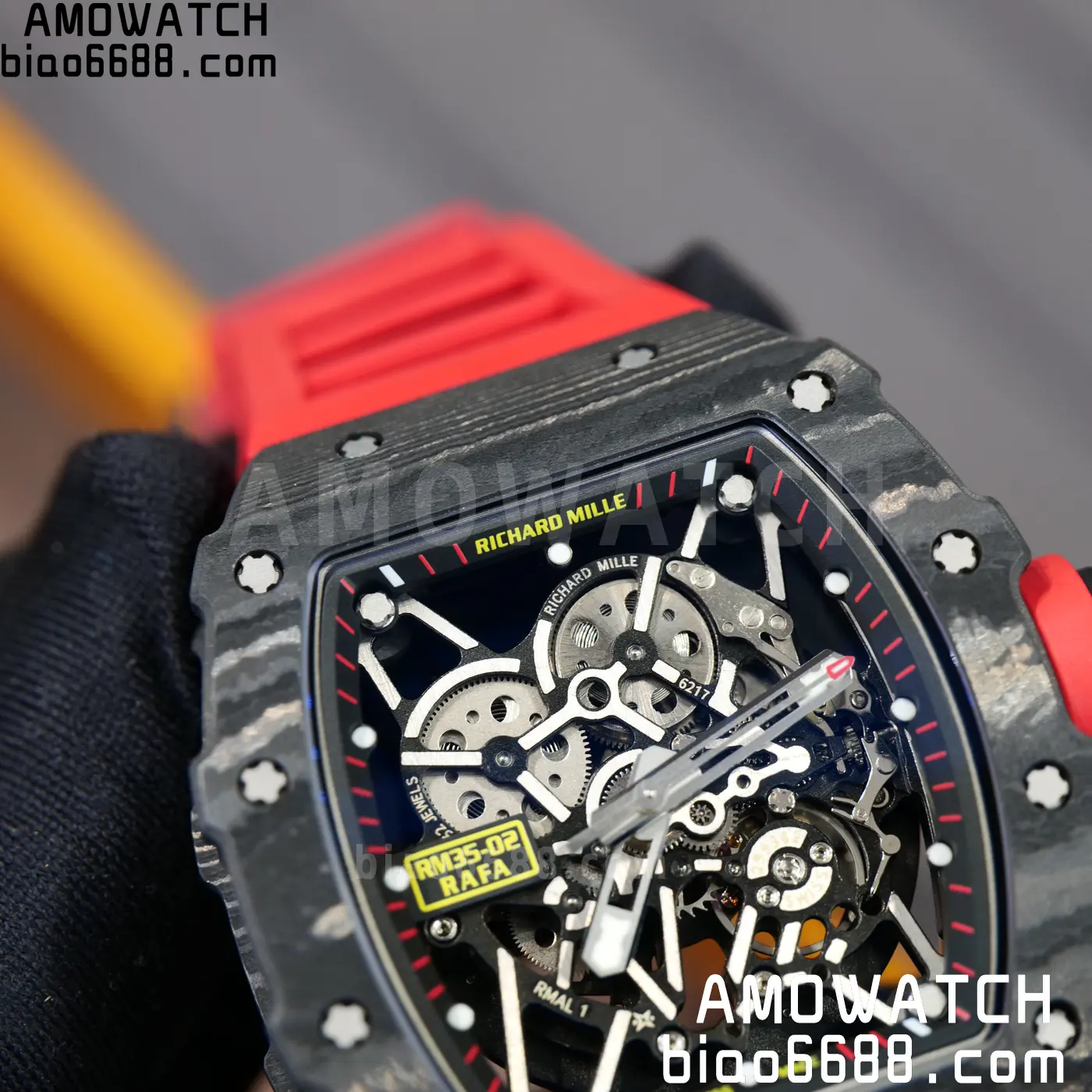 RICHARD MILLE RM35-02 NTPT Mille Studio 1:1 Best Edition on Red Rubber Strap RMUL1 Super Clone (Custom Case Set) 107 da3f4fe8aa28be4 AMO Watch