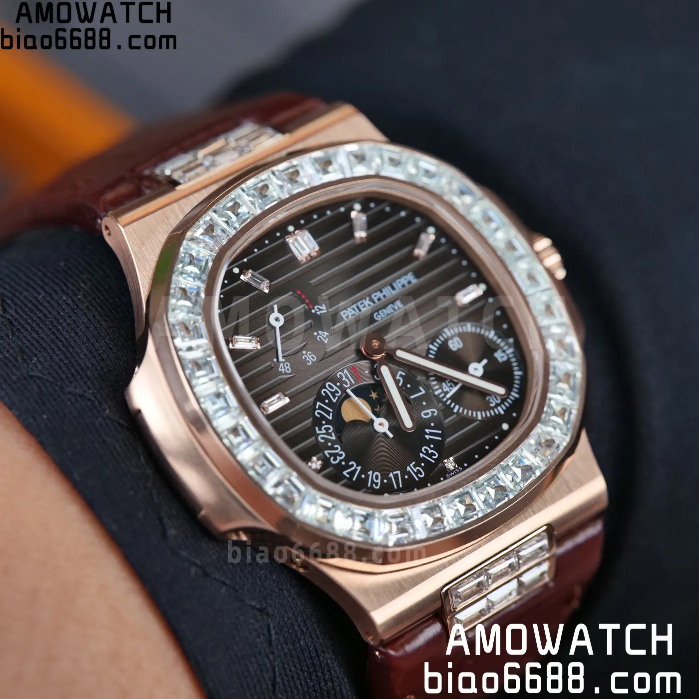 Patek Philippe Nautilus 5712R RG UMI 1:1 Best Edition Brown Dial on Mousson Bezel A240 Super Clone Weighted 98 daa07980eb25d94 阿默表行AmoWatch