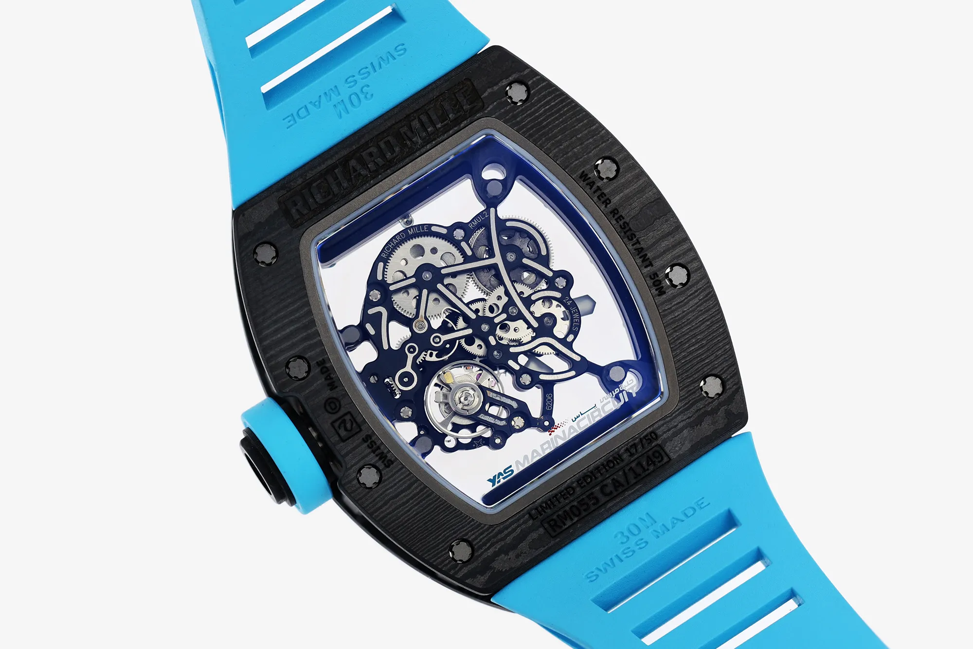 RICHARD MILLE RM055 NTPT ZF 1:1 Best Edition Blue Bezel Blue Crown on Rubber Strap RMUL2 Super Clone V3 25 dab7711d6c29cb7 AMO Watch