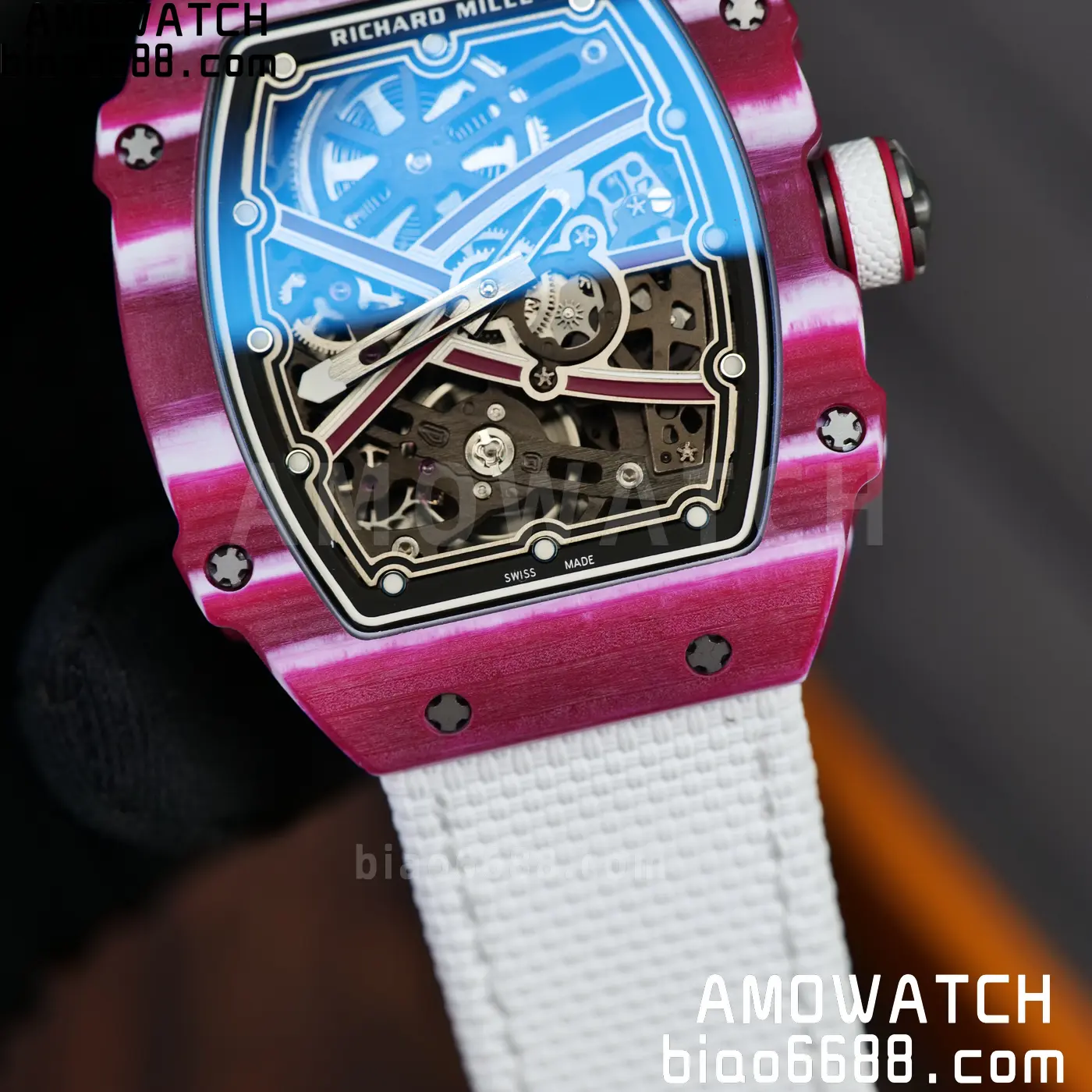 RICHARD MILLE RM67-02 Red NTPT Best Edition Qatar Dial on White Nylon strap CRMA7 Clone V10 112 dbbf19a987728b9 AMO Watch