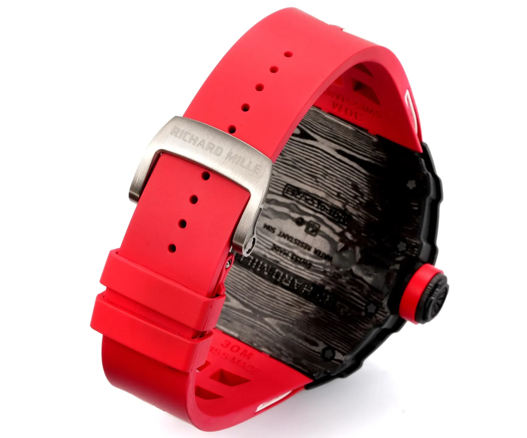 RICHARD MILLE RM035 RM35-01 Black Carbon NEW Factory Best Edition Skeleton Dial on Red Rubber Strap Clone RMUL3 27 dd94936560f991a AMO Watch