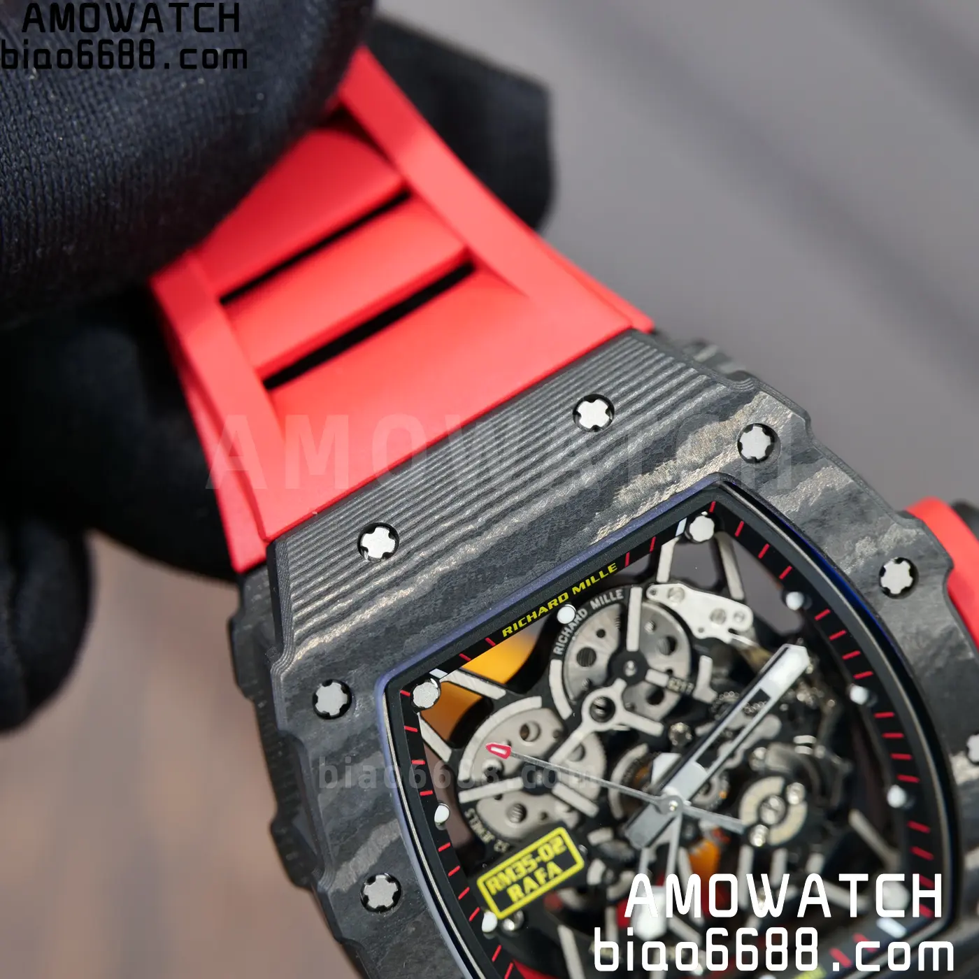 RICHARD MILLE RM35-02 NTPT Mille Studio 1:1 Best Edition on Red Rubber Strap RMUL1 Super Clone (Custom Case Set) 104 de80a88537af7b8 AMO Watch