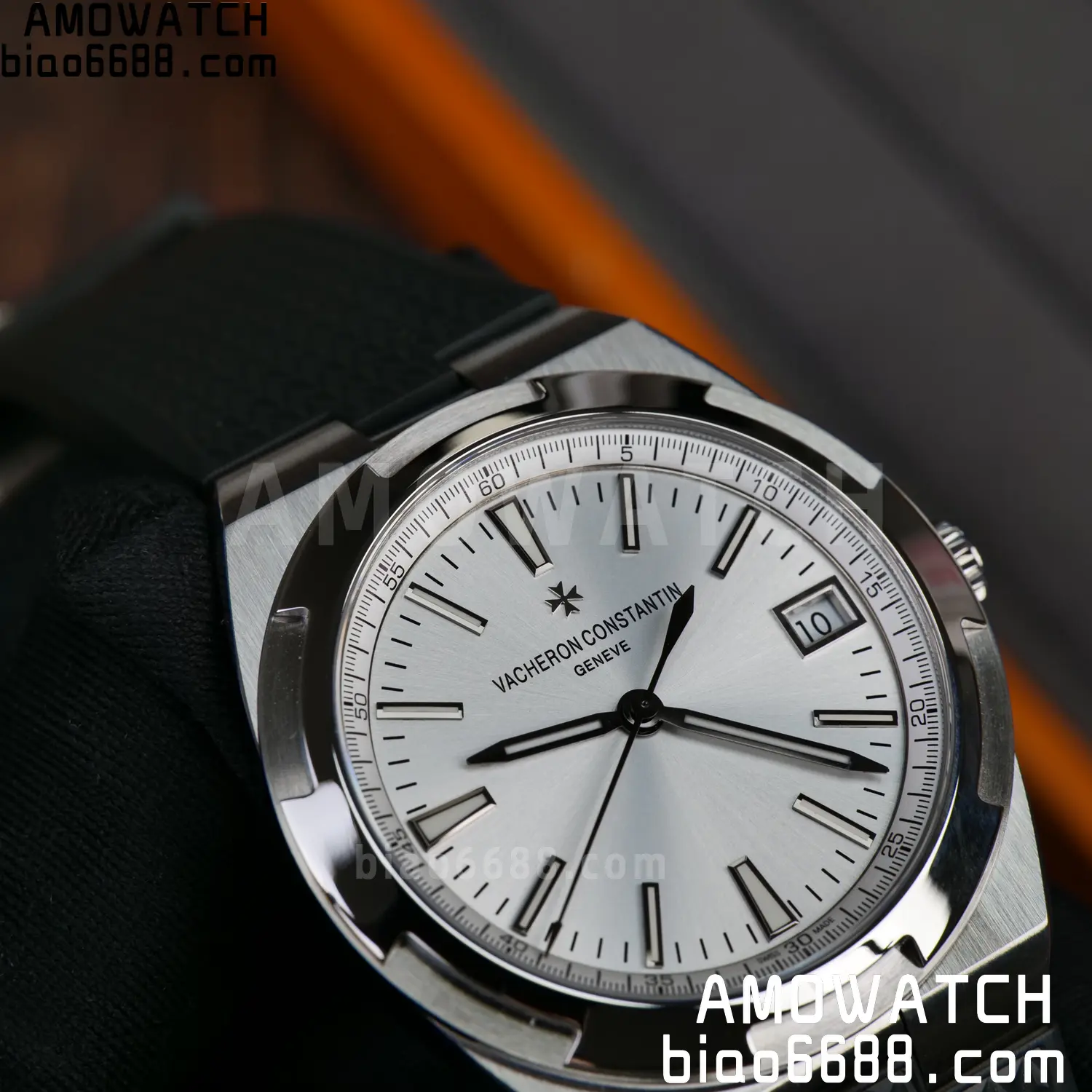 VC Overseas 4500V SS PPF 1:1 Best Edition Silver Dial on Black Rubber Strap A5100 81 decd3d326ad6510 AMO Watch