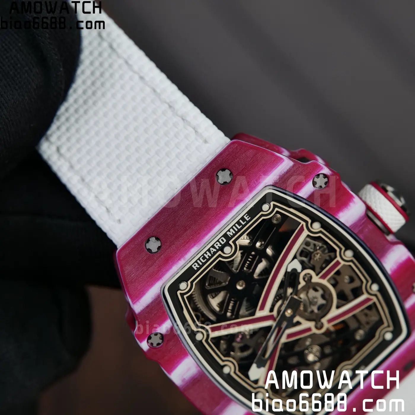 RICHARD MILLE RM67-02 Red NTPT Best Edition Qatar Dial on White Nylon strap CRMA7 Clone V10 109 e3b6952da6ebf31 AMO Watch