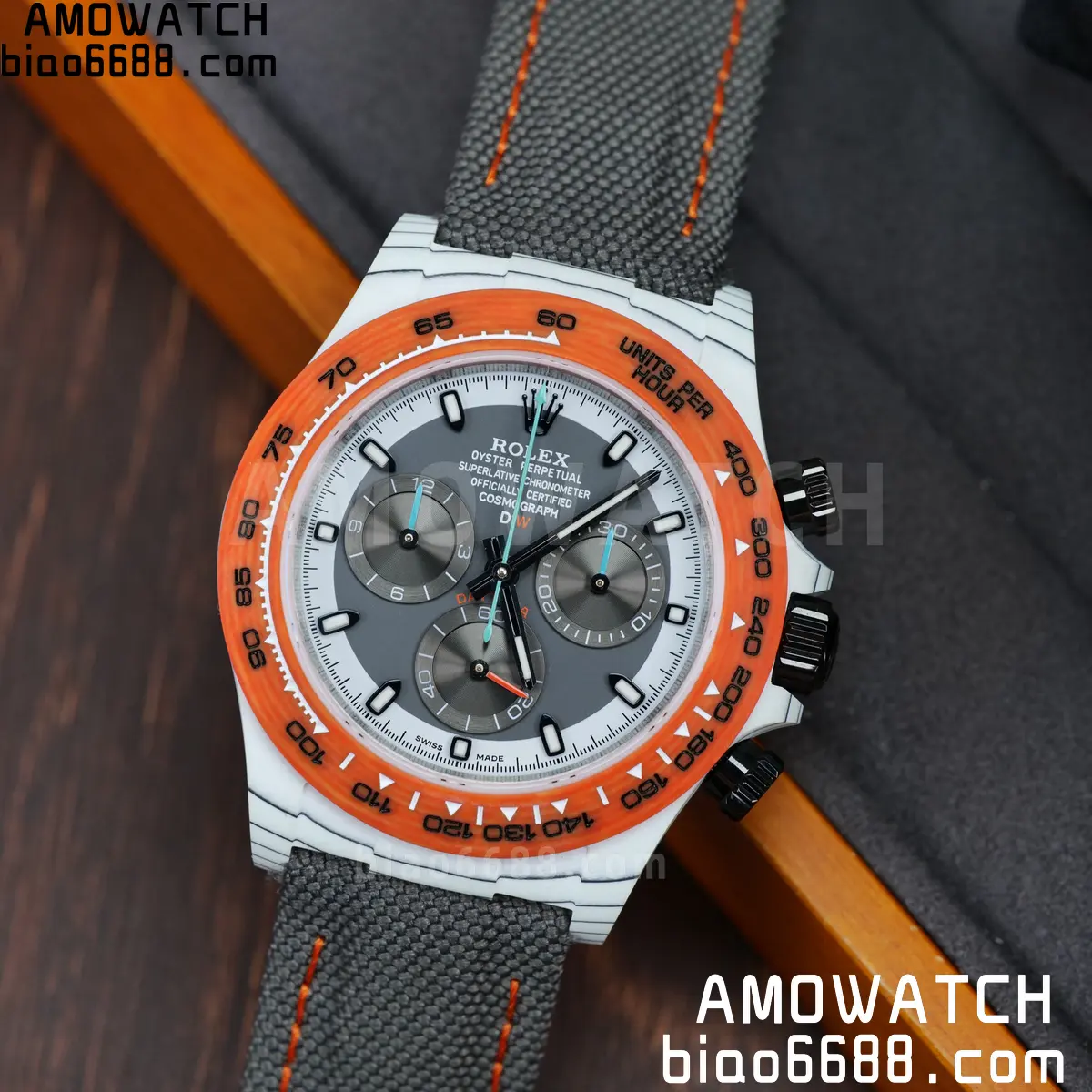 Rolex Daytona DIW White Carbon Ocellaris N6F1:1 Best Edition White/Gray Dial on Black Nylon Strap SA4130 82 e460a0ba3e400a2 AMO Watch