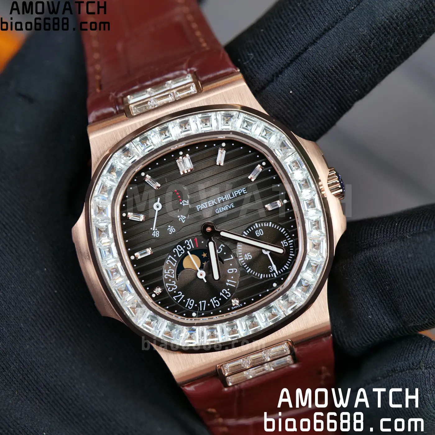 Patek Philippe Nautilus 5712R RG UMI 1:1 Best Edition Brown Dial on Mousson Bezel A240 Super Clone Weighted 87 e819803882aef32 阿默表行AmoWatch