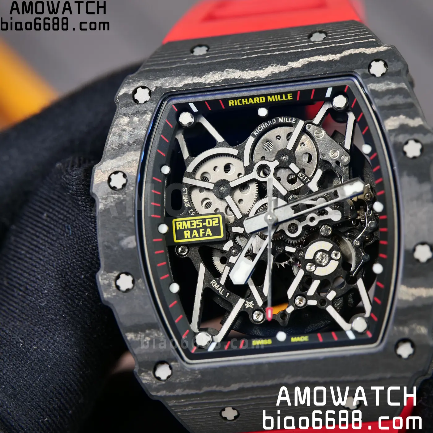 RICHARD MILLE RM35-02 NTPT Mille Studio 1:1 Best Edition on Red Rubber Strap RMUL1 Super Clone (Custom Case Set) 110 e9095e6900fa78f AMO Watch