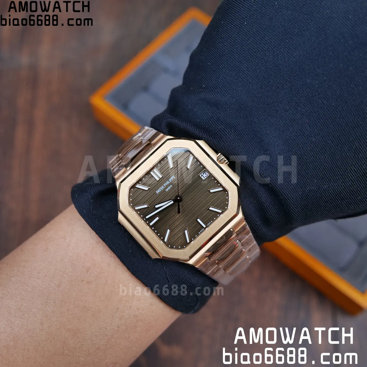 PP Cubitus 7128 RG BBF Best Edition Brown Dial on RG Bracelet DD330 Super Clone 86 e9ab0c640f02fb2 AMO Watch