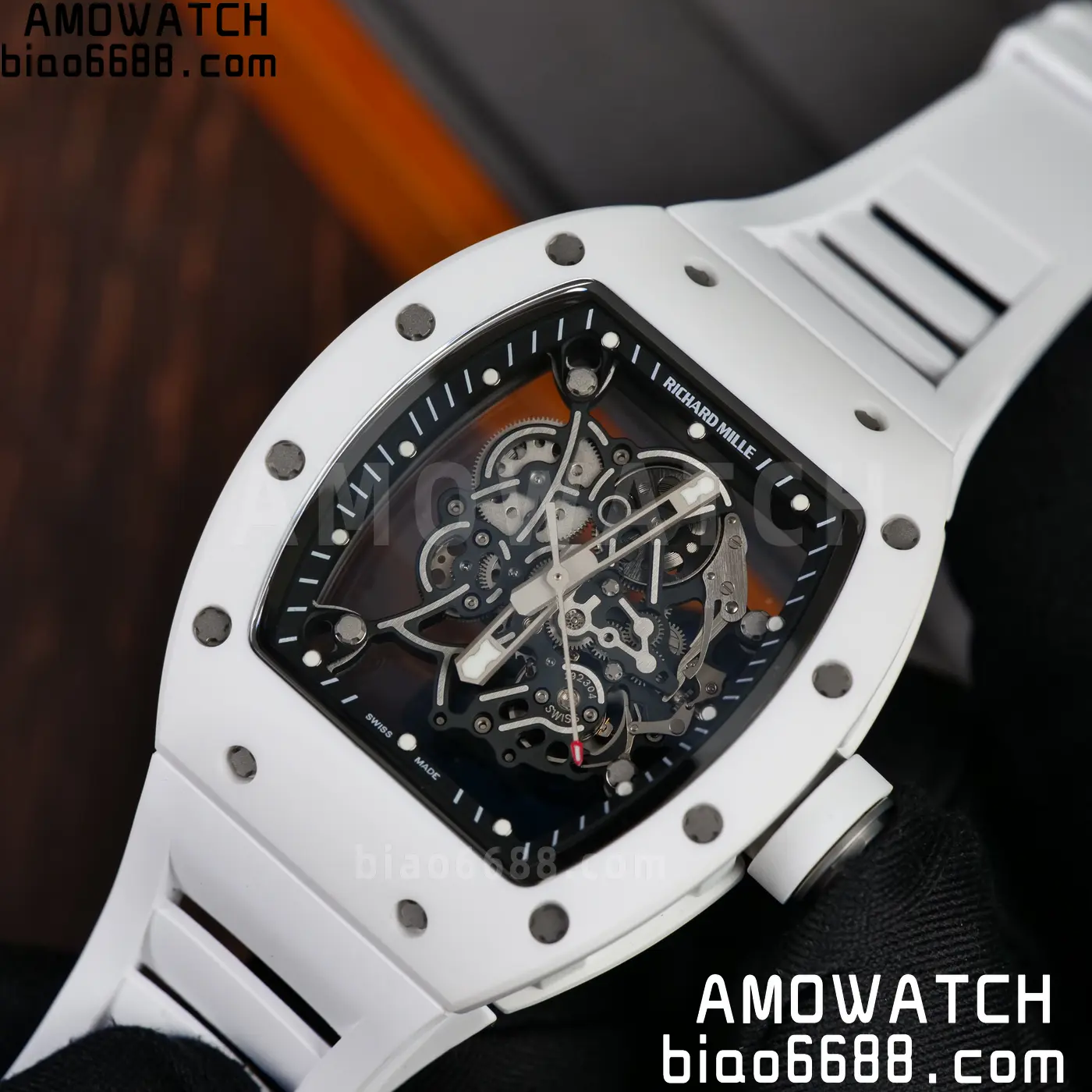RICHARD MILLE RM055 A9F 1:1 Best Edition White Bezel on White Rubber Strap RMUL2 Free Sprung 113 ef25c4563658837 AMO Watch