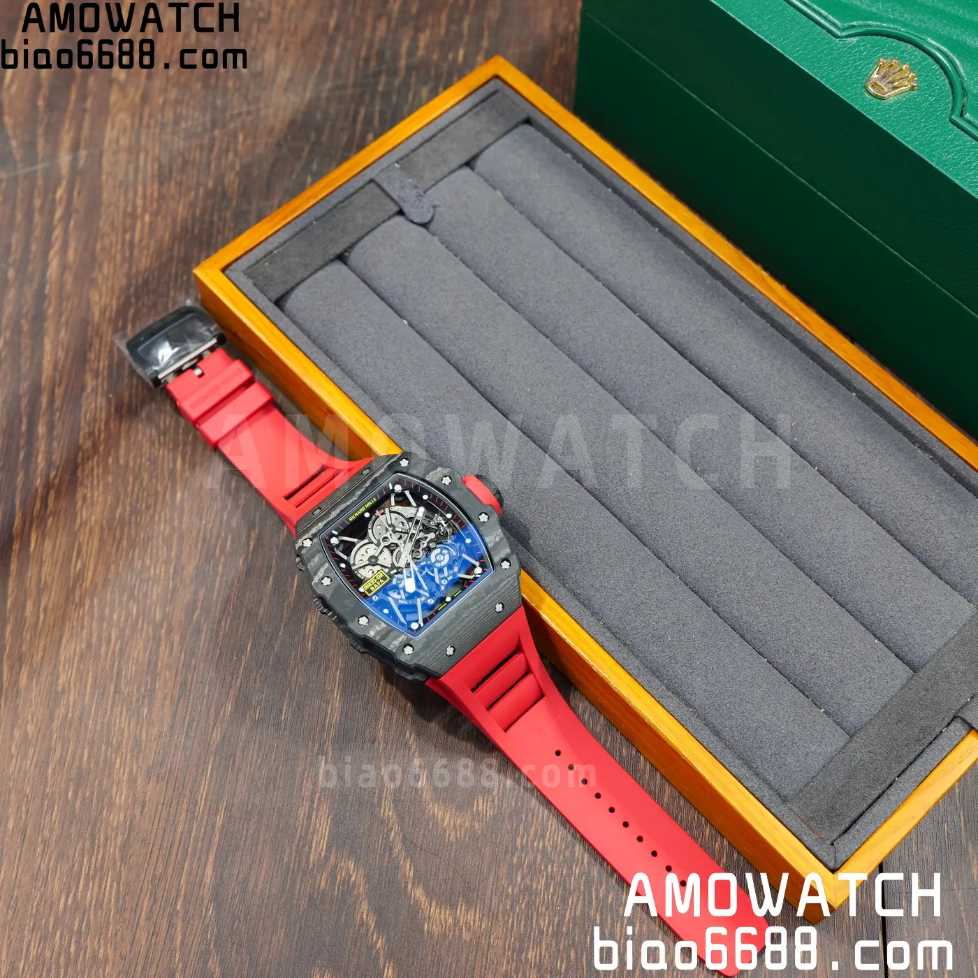 RICHARD MILLE RM35-02 NTPT Mille Studio 1:1 Best Edition on Red Rubber Strap RMUL1 Super Clone (Custom Case Set) 86 f13ba692695061c AMO Watch