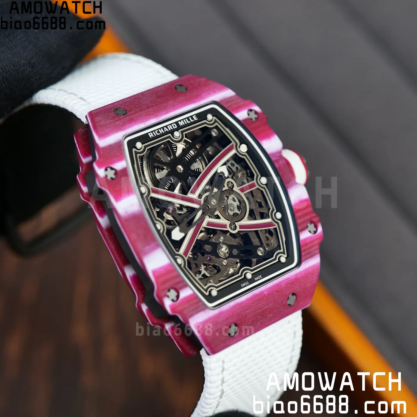 RICHARD MILLE RM67-02 Red NTPT Best Edition Qatar Dial on White Nylon strap CRMA7 Clone V10 117 f1bf79faa69d82e AMO Watch