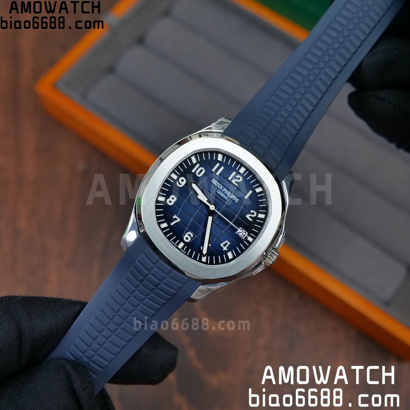 PP Aquanaut 5168G 42mm SS OMEF 1:1 Best Edition Blue Dial on Blue Rubber Strap DPB330 Weighted 135g 89 f3670a3d8e76a7a AMO Watch