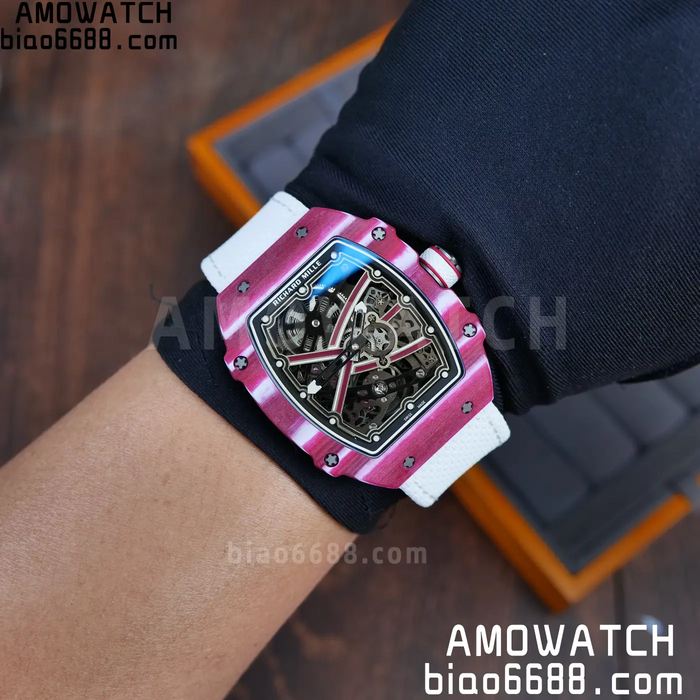 RICHARD MILLE RM67-02 Red NTPT Best Edition Qatar Dial on White Nylon strap CRMA7 Clone V10 137 f421ba079b7ebee AMO Watch