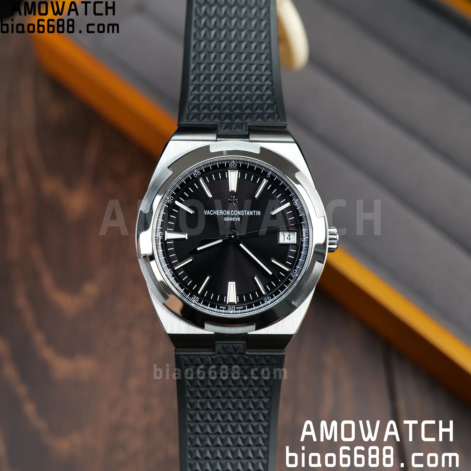VC Overseas 4500V SS PPF1:1 Best Edition Black Dial on Black Rubber Strap A5100 79 f431a20e9b481b3 AMO Watch