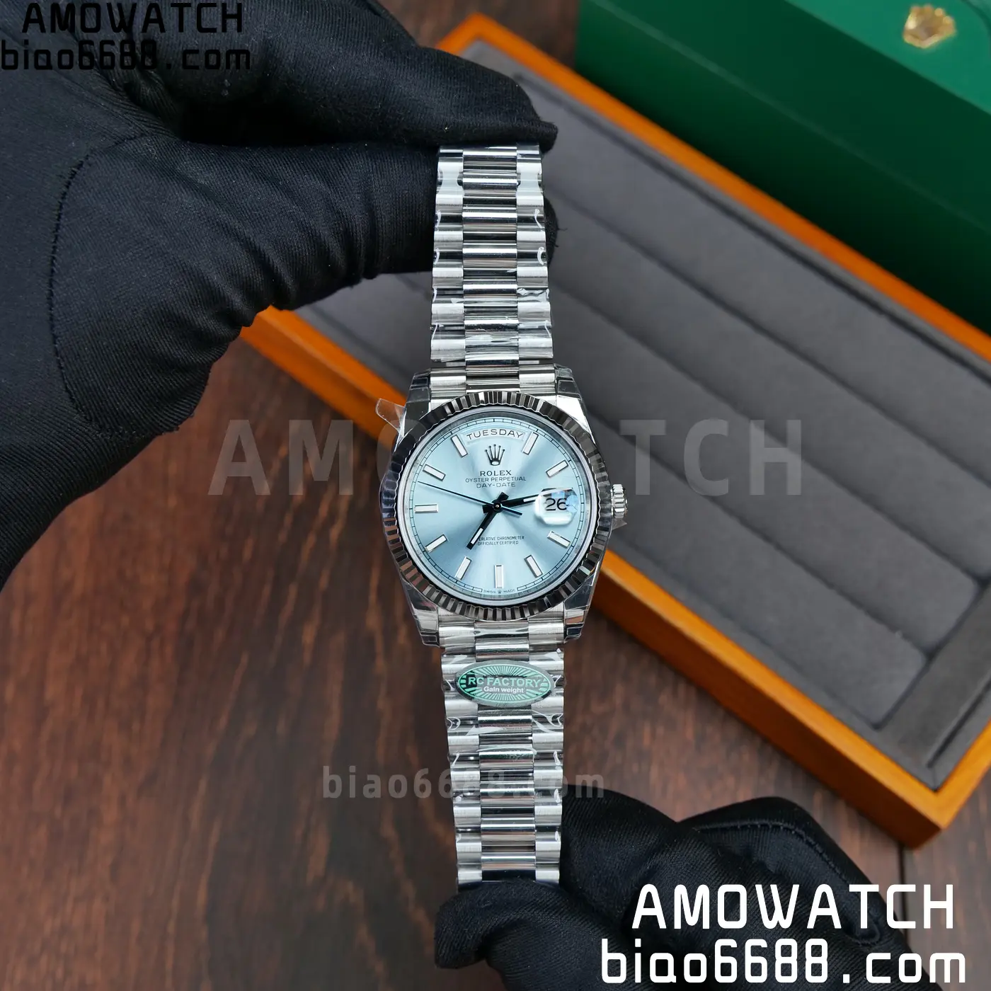 Rolex Day Date 40 SS 228236 RCF 1:1 Best Edition Ice Blue Dial on President Bracelet VR3255 (211g) 67 f537ee77a7f0e3f 阿默表行AmoWatch