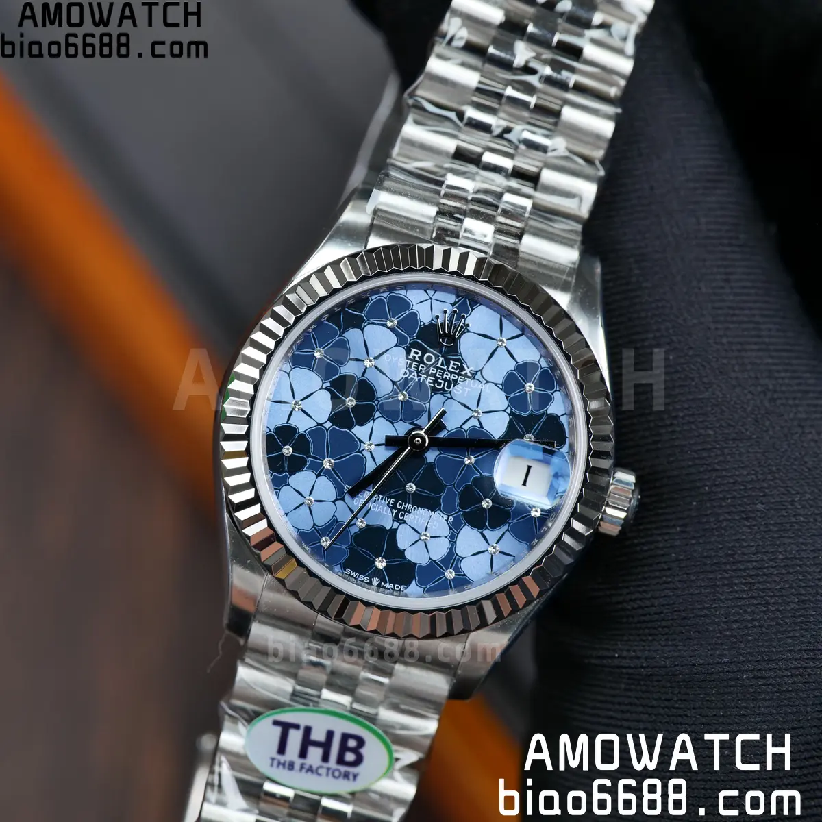 Rolex DateJust 31 278274 THBF 1:1 Best Edition 904L Steel Fluted Blue Floral Dial on SS Jubilee Bracelet HZ Cal.2236 75 f83bd8151b00b68 AMO Watch