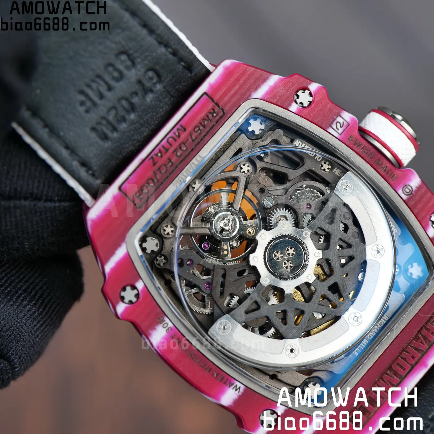 RICHARD MILLE RM67-02 Red NTPT Best Edition Qatar Dial on White Nylon strap CRMA7 Clone V10 125 f85821b89cba80c AMO Watch