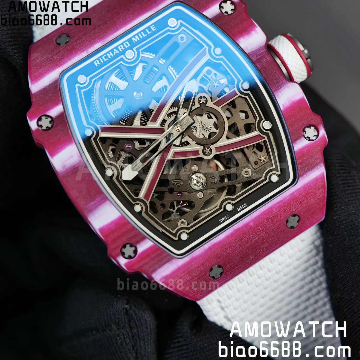 RICHARD MILLE RM67-02 Red NTPT Best Edition Qatar Dial on White Nylon strap CRMA7 Clone V10 121 f938304ad598263 AMO Watch