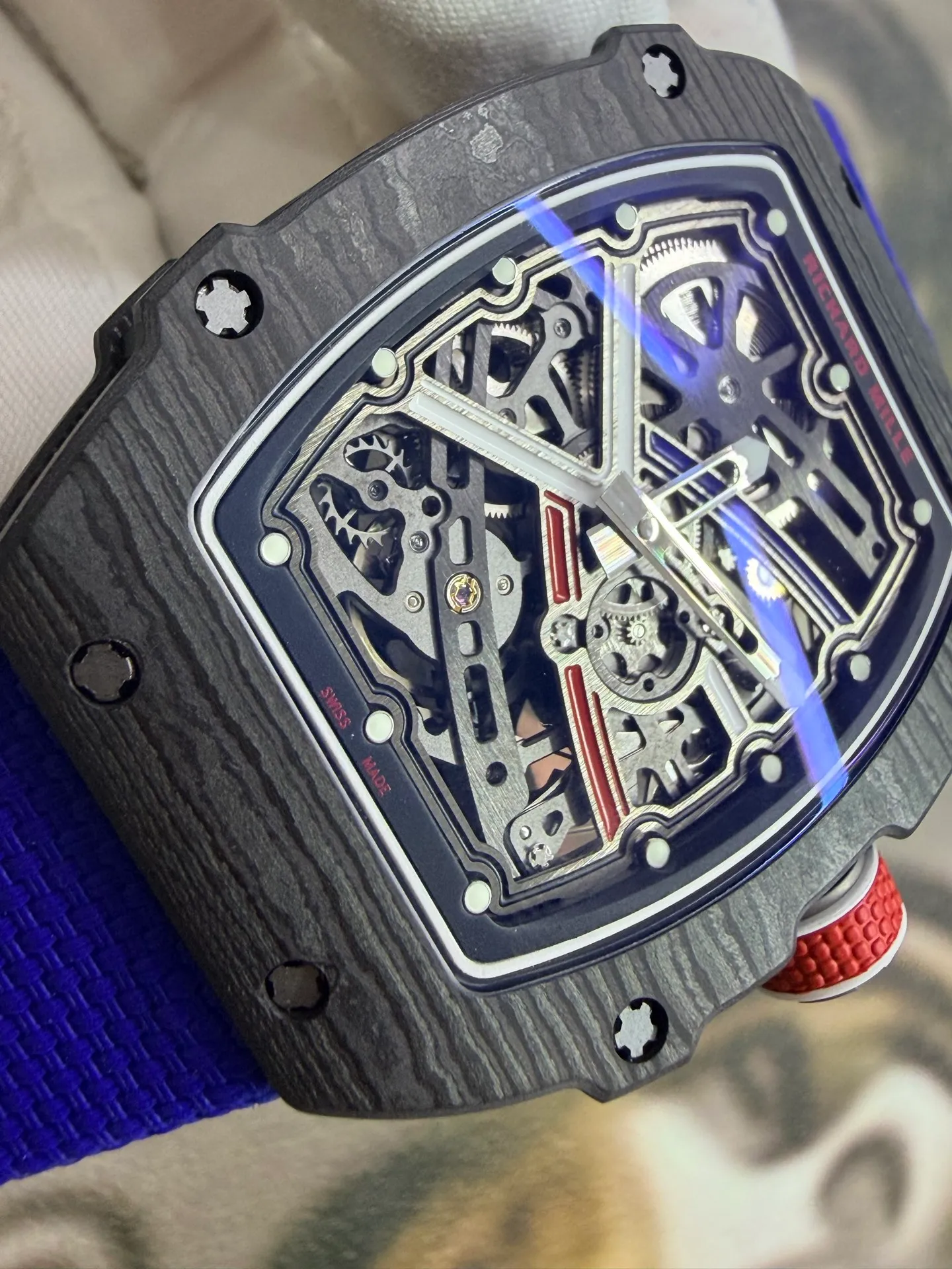 RICHARD MILLE RM67-02 Black NTPT RICH Factory 1:1 France Blue/Red/White Skeleton Dial CRMA7 Super Clone 61 faacba4980dd632 阿默表行AmoWatch