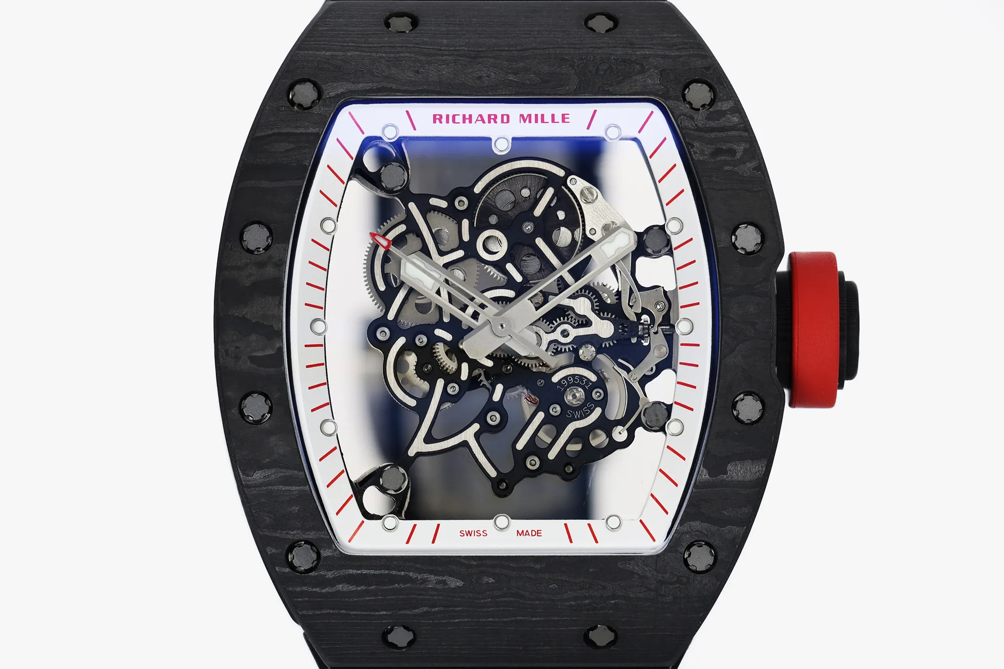 RICHARD MILLE RM055 NTPT ZF 1:1 Best Edition White Bezel Red Crown on Black Rubber Strap RMUL2 Super Clone V3 20 fbce4b4304988ce AMO Watch