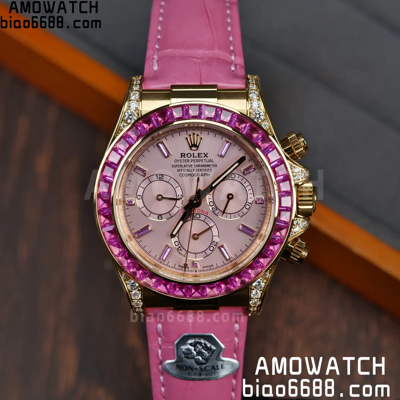 Rolex Daytona 126538TRO Gold Factory Best Edition Pink Dial on Pink Leather Strap 4130 V3 98 fc55d35a3c81d3c 阿默表行AmoWatch