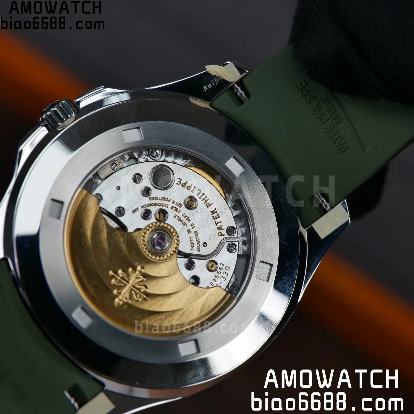PP Aquanaut 5168G 42mm SS OMEF 1:1 Best Edition Green Dial on Green Rubber Strap DPB330 Weighted 135g 113 fd862ed7dfdd4e4 AMO Watch
