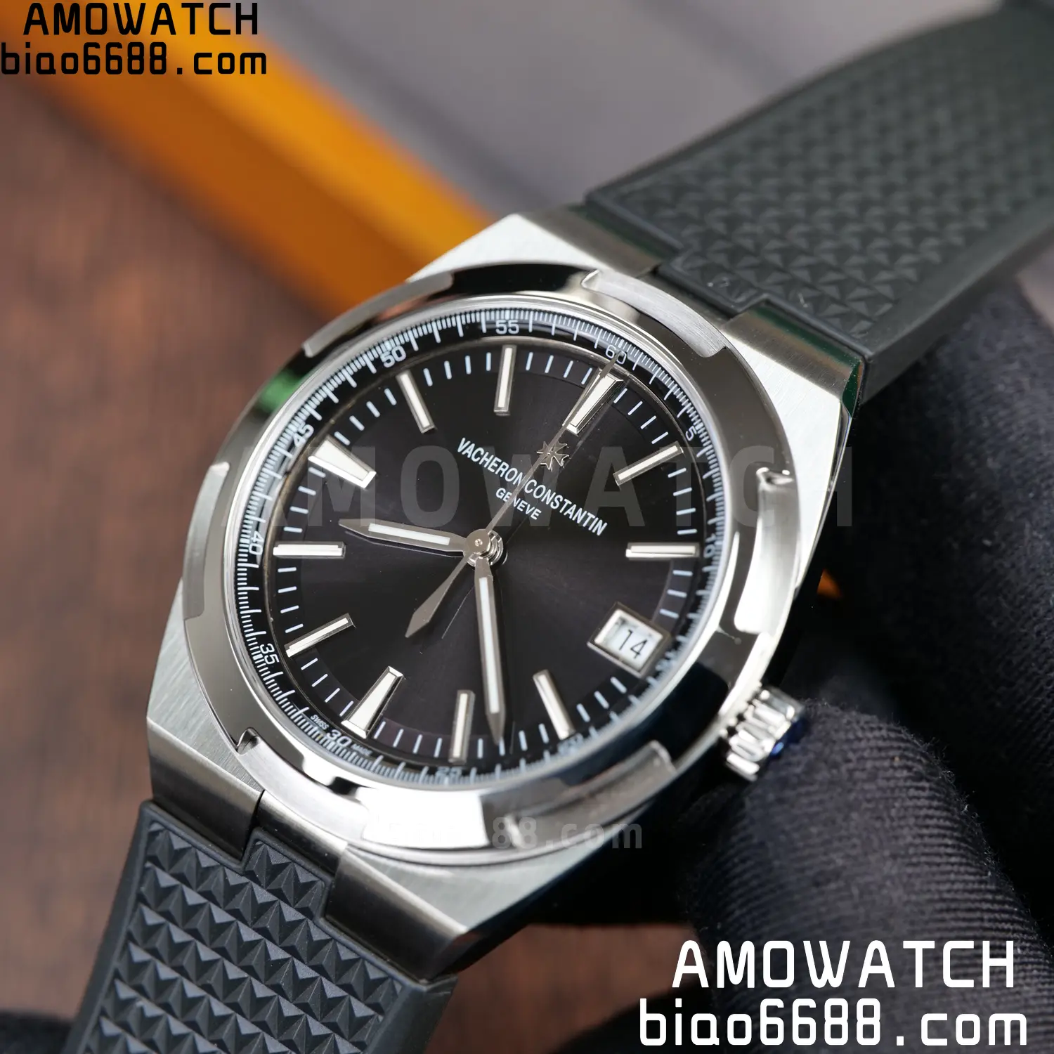 VC Overseas 4500V SS PPF1:1 Best Edition Black Dial on Black Rubber Strap A5100 89 fe51d0658d4232b AMO Watch