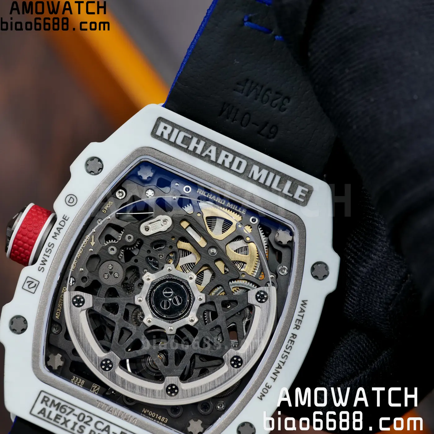RICHARD MILLE RM67-02 White NTPT RICH Factory 1:1 France Blue/White/Red Skeleton Dial CRMA7 Super Clone 97 00b065b9f32a21e AMO Watch