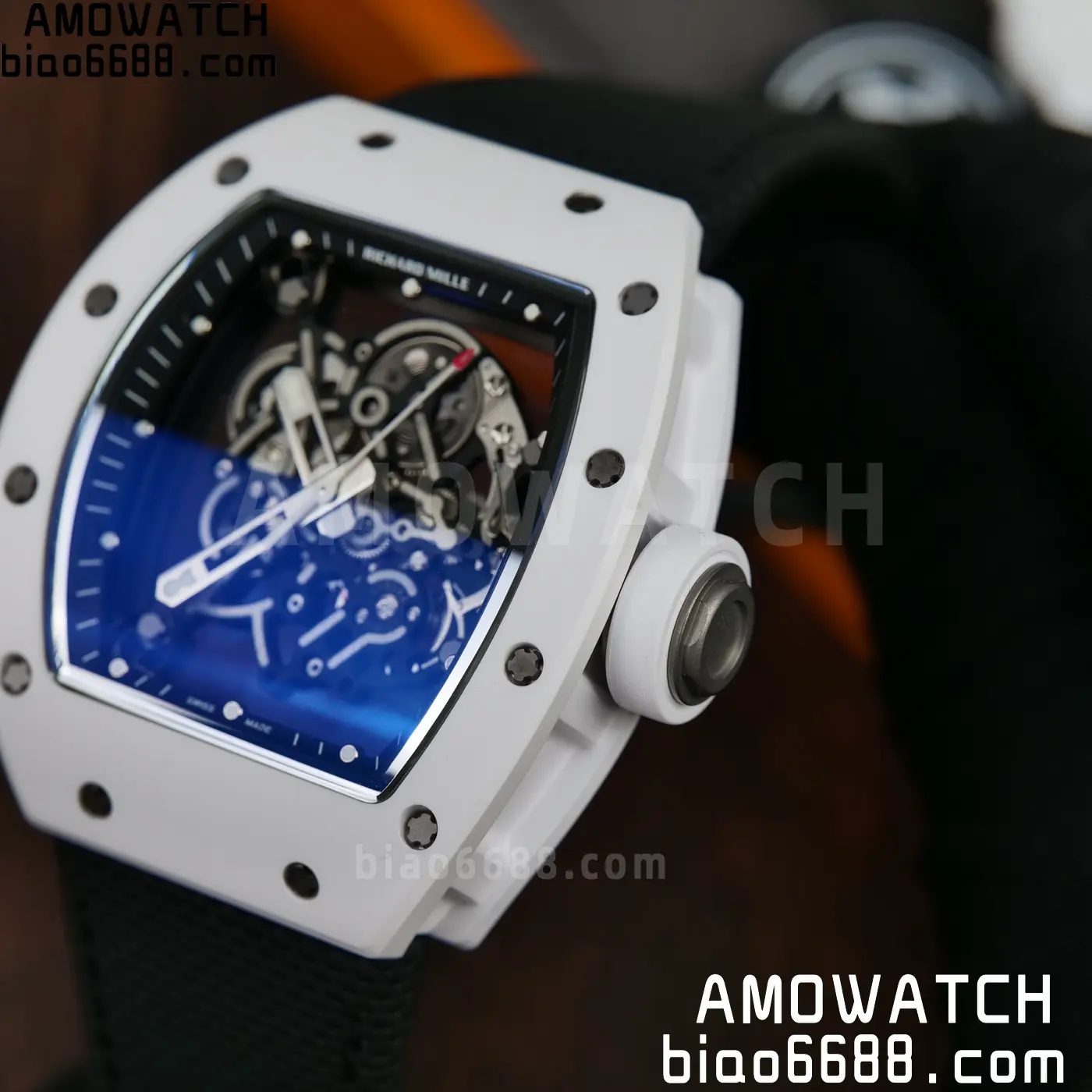 Richard Mille RM055 White Ceramic ZF 1:1 Best Edition on Black Nylon Strap RMUL2 Super Clone V3 69 0270e60c0b11e16 AMO Watch