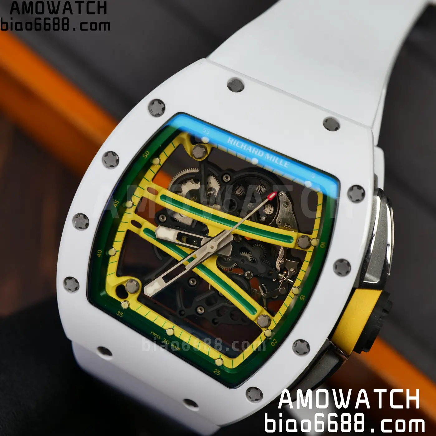 RICHARD MILLE RM61-01 RM6101 A9F 1:1 Best Edition White Bezel on White Rubber Strap RMUL3 Free Sprung 123 02970dfdb993c79 AMO Watch
