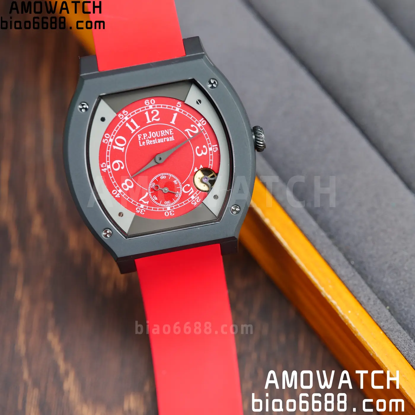 F.P.Journe Elegante PVD FPJF Best Edition Red Dial on Red Rubber Strap Quartz 81 03a561d02478c0b 阿默表行AmoWatch