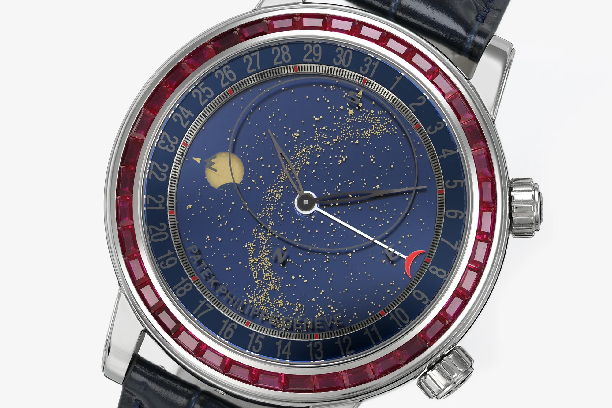 PP Grand Complications 6102 SS Purple Diamonds Bezel PPF 1:1 Best Edition Blue Dial on Blue Leather Strap SA240 Super Clone 23 04646f4bf3f2b91 AMO Watch