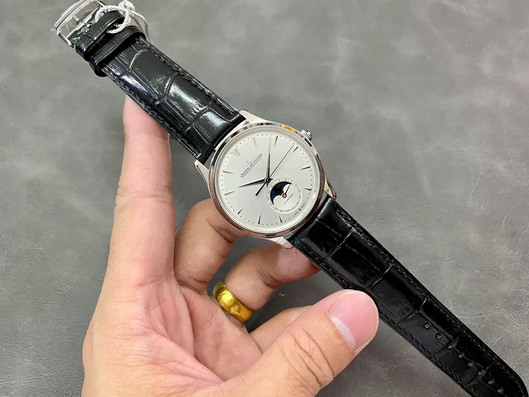 JL Master Ultra Thin Moon 1368420 SS ZF 1:1 Best Edition White Dial on Black Leather Strap SA925 Super Clone V2 22 06438af7a5e0c8b AMO Watch