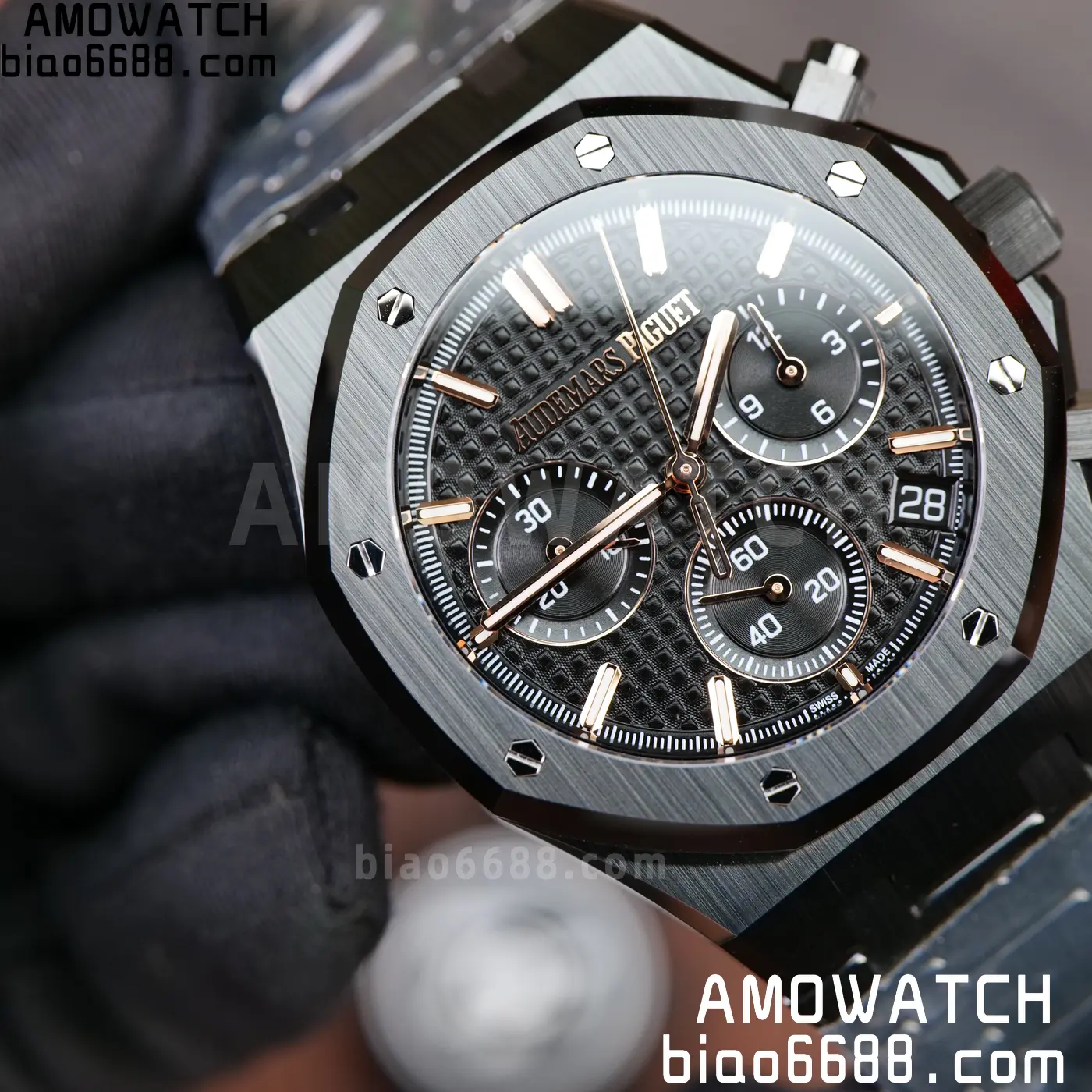 AP Royal Oak Chrono 26240 Black Ceramic ZF 1:1 Best Edition on Ceramic Bracelet SA4401 Super Clone V2 (Free Sprung) 80 088da6fbc8d8047 AMO Watch