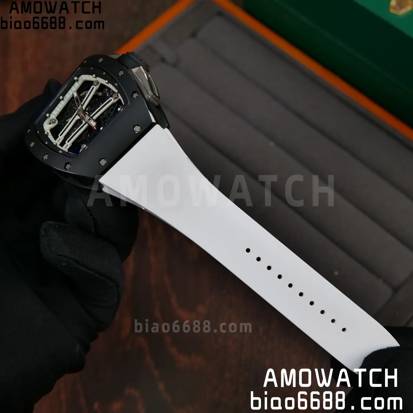 RICHARD MILLE RM61-01 RM6101 A9F 1:1 Best Edition Black Bezel on White Rubber Strap RMUL3 Free Sprung 85 08e907856793621 AMO Watch