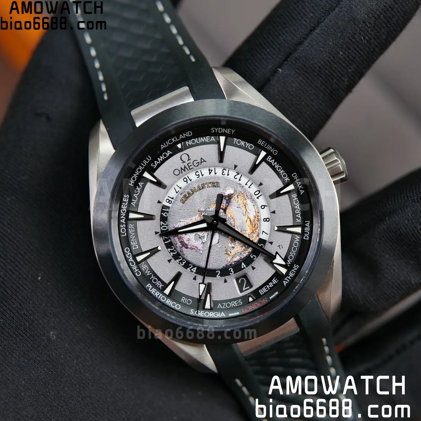 OMEGA Aqua Terra GMT Worldtimer 43mm Titanium VSF 1:1 Best Edition on SS Bracelet A8938 Super Clone 80 0a3064d2786c913 AMO Watch