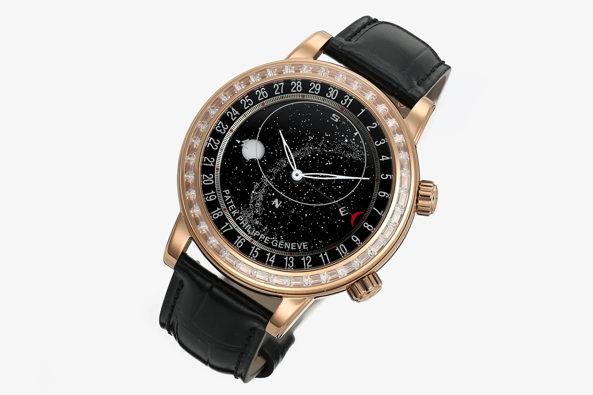 PP Grand Complications 6102 RG Diamonds Bezel PPF 1:1 Best Edition Black Dial on BlackLeather Strap SA240 Super Clone 21 0aee1656c7dcde6 AMO Watch