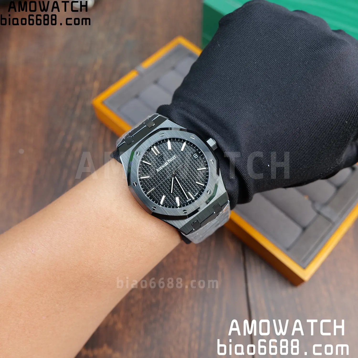 AP Royal Oak 41mm 15500 Black Ceramic ZF 1:1 Best Edition Black Dial on Ceramic Bracelet SA4302 Free Spring 120 0cfc891671c0dea AMO Watch