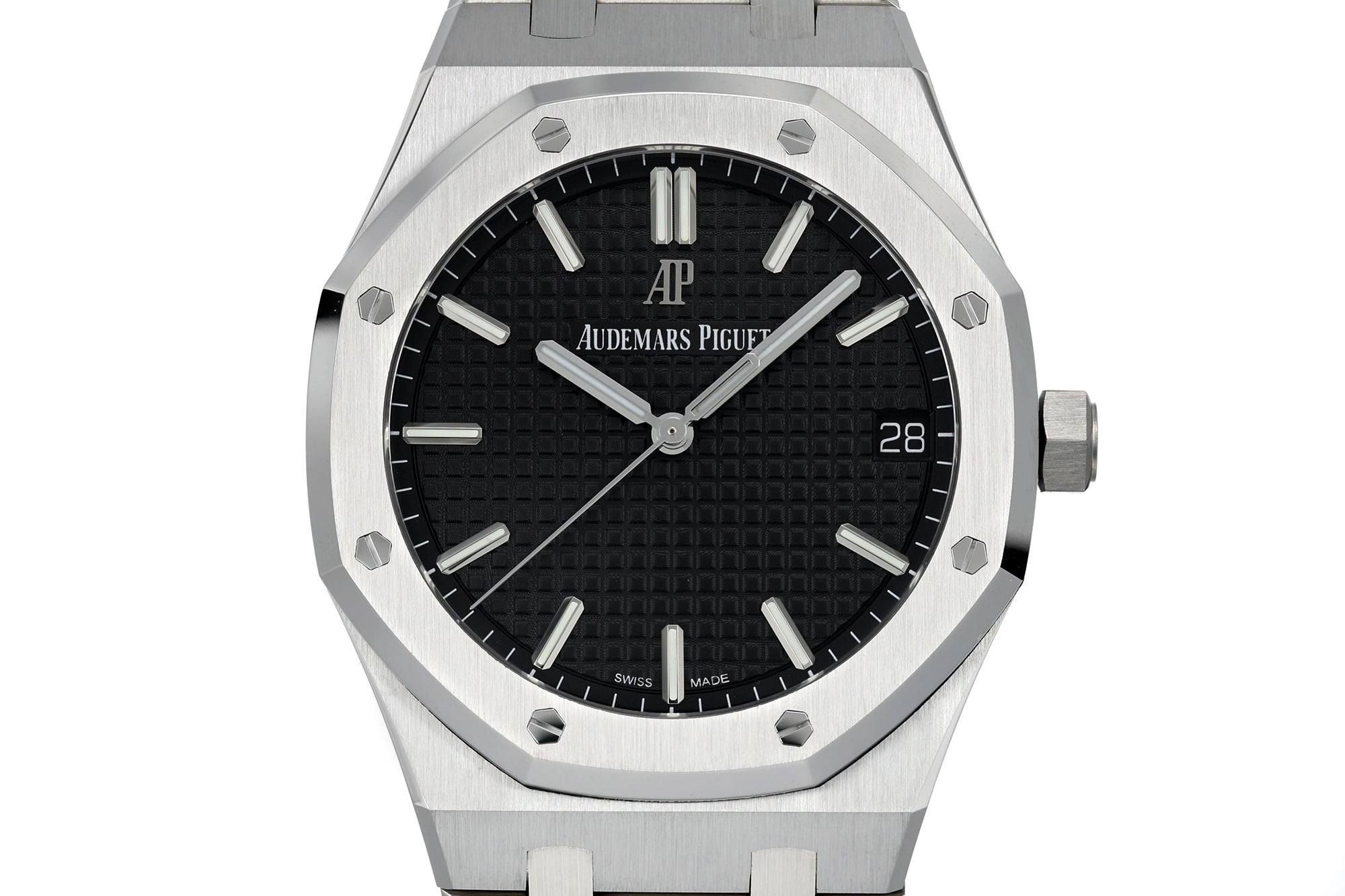 AP Royal Oak 41mm 15500 SS ZF 1:1 Best Edition Black Textured Dial on SS Bracelet SA4302 Super Clone V4 (Free Sprung) 20 0e295040c678080 AMO Watch