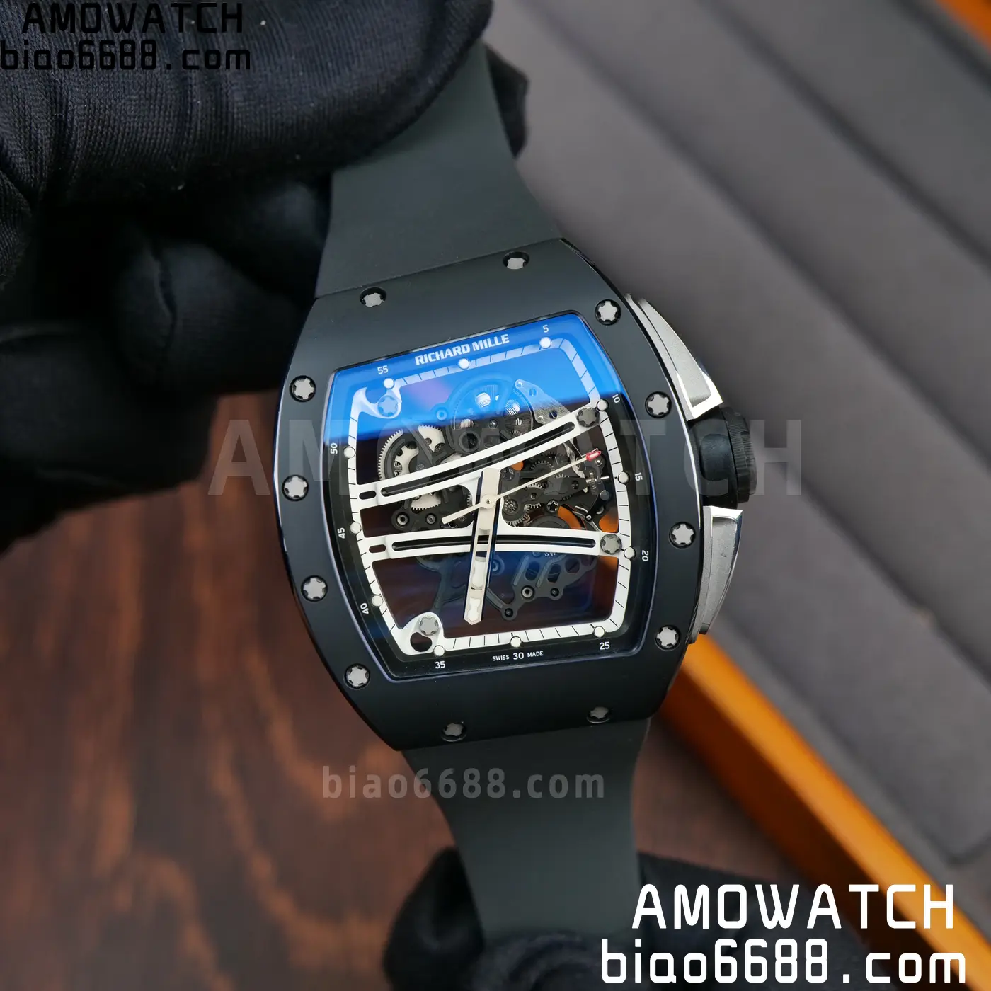 RICHARD MILLE RM61-01 RM6101 A9F 1:1 Best Edition Black Bezel Black Strap RMUL3 Free Sprung 84 0edbd3816fb098a AMO Watch