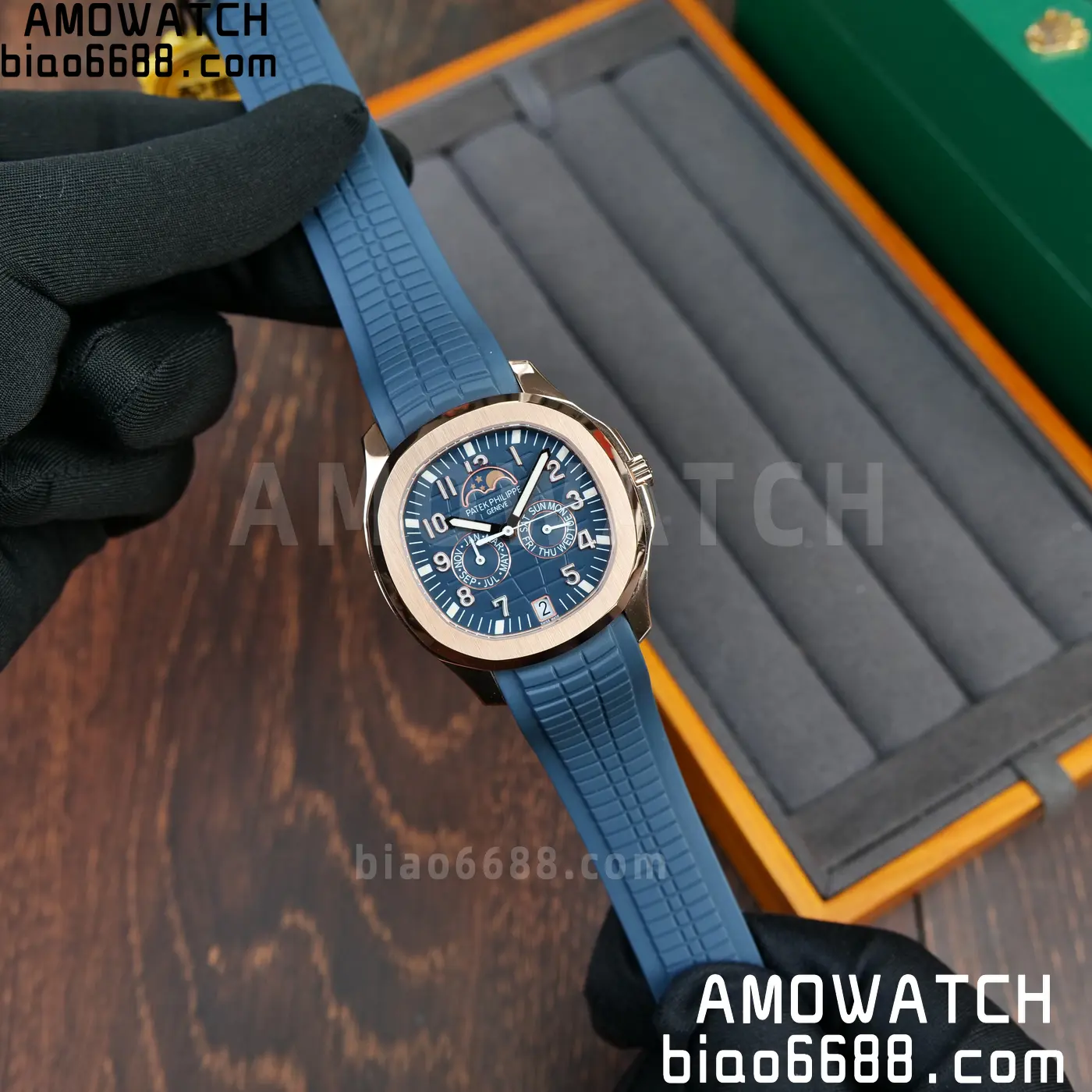 Patek Philippe Aquanaut 5261R RG PPM Factory 1:1 Best Edition Dial on Blue Rubber Strap V2 62 0f6e73c54bc8815 AMO Watch