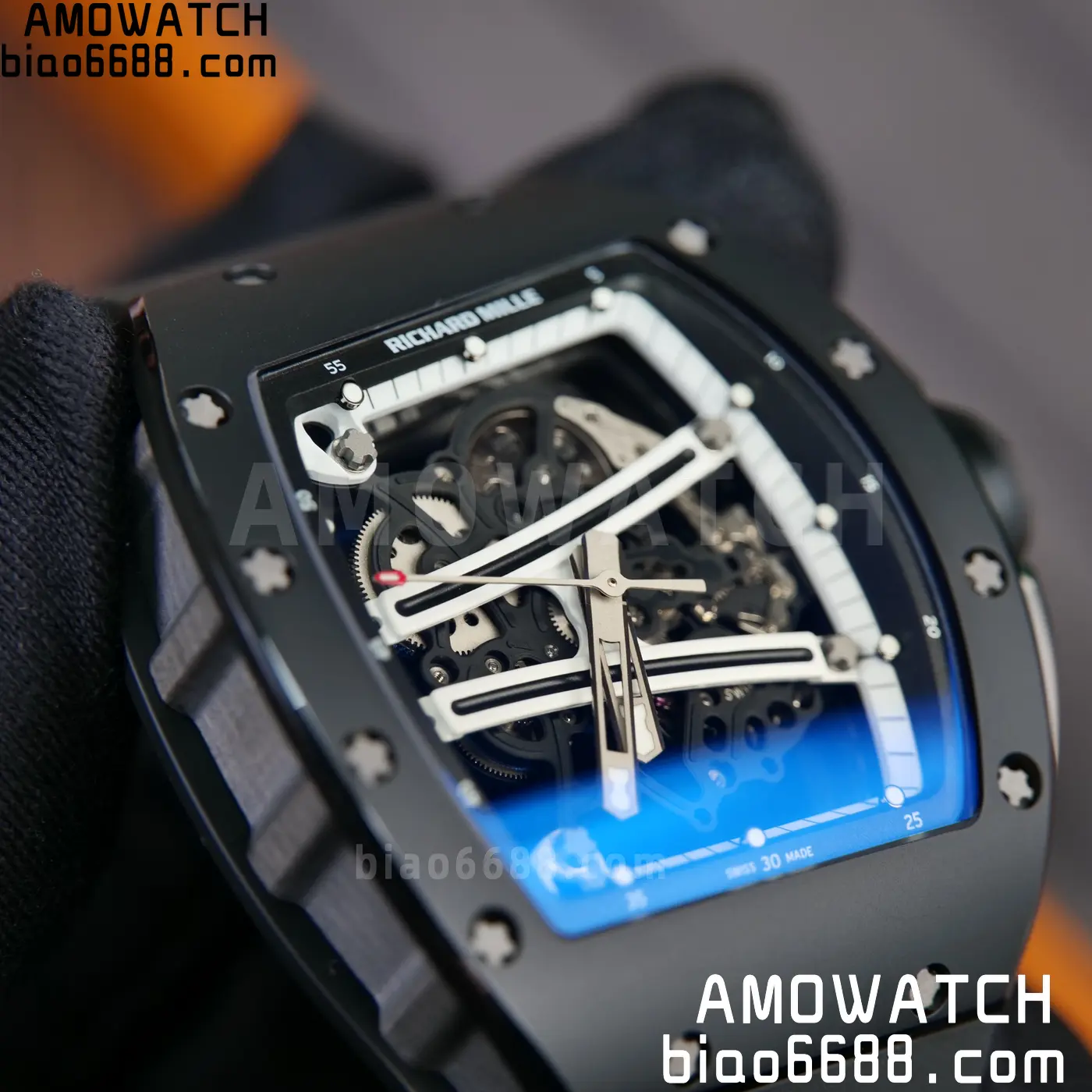 RICHARD MILLE RM61-01 RM6101 A9F 1:1 Best Edition Black Bezel Black Strap RMUL3 Free Sprung 102 0f763a325d65d65 AMO Watch