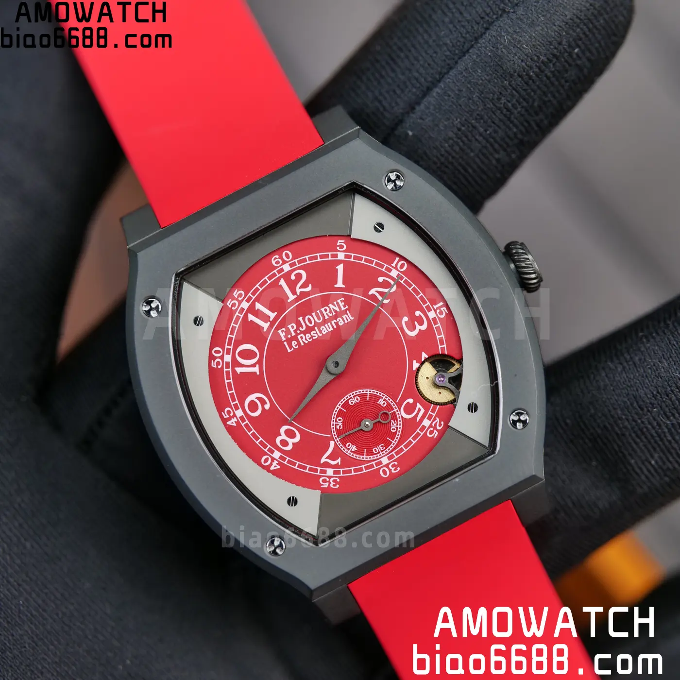 F.P.Journe Elegante PVD FPJF Best Edition Red Dial on Red Rubber Strap Quartz 78 11a03f8ea045341 阿默表行AmoWatch