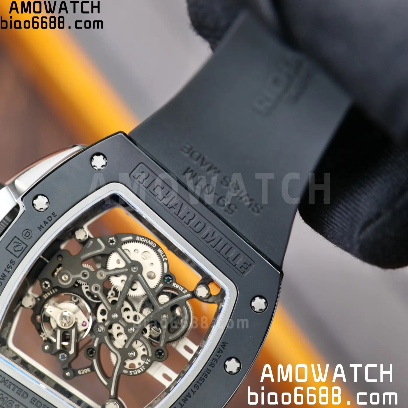 RICHARD MILLE RM61-01 RM6101 A9F 1:1 Best Edition Black Bezel White Strap RMUL3 Free Sprung 110 12741f994b7d517 阿默表行AmoWatch