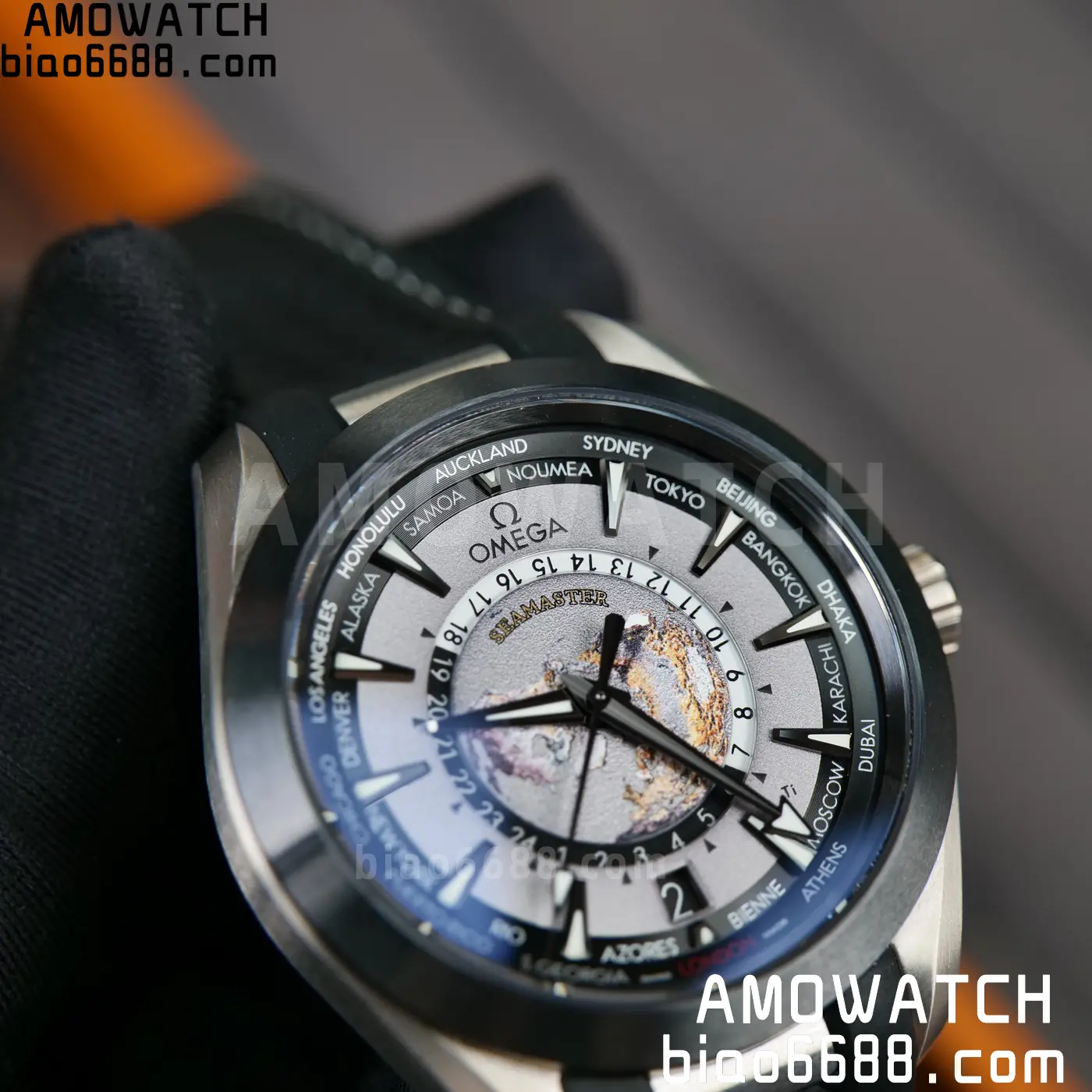 OMEGA Aqua Terra GMT Worldtimer 43mm Titanium VSF 1:1 Best Edition on SS Bracelet A8938 Super Clone 78 13ccb6f42fbeac8 AMO Watch