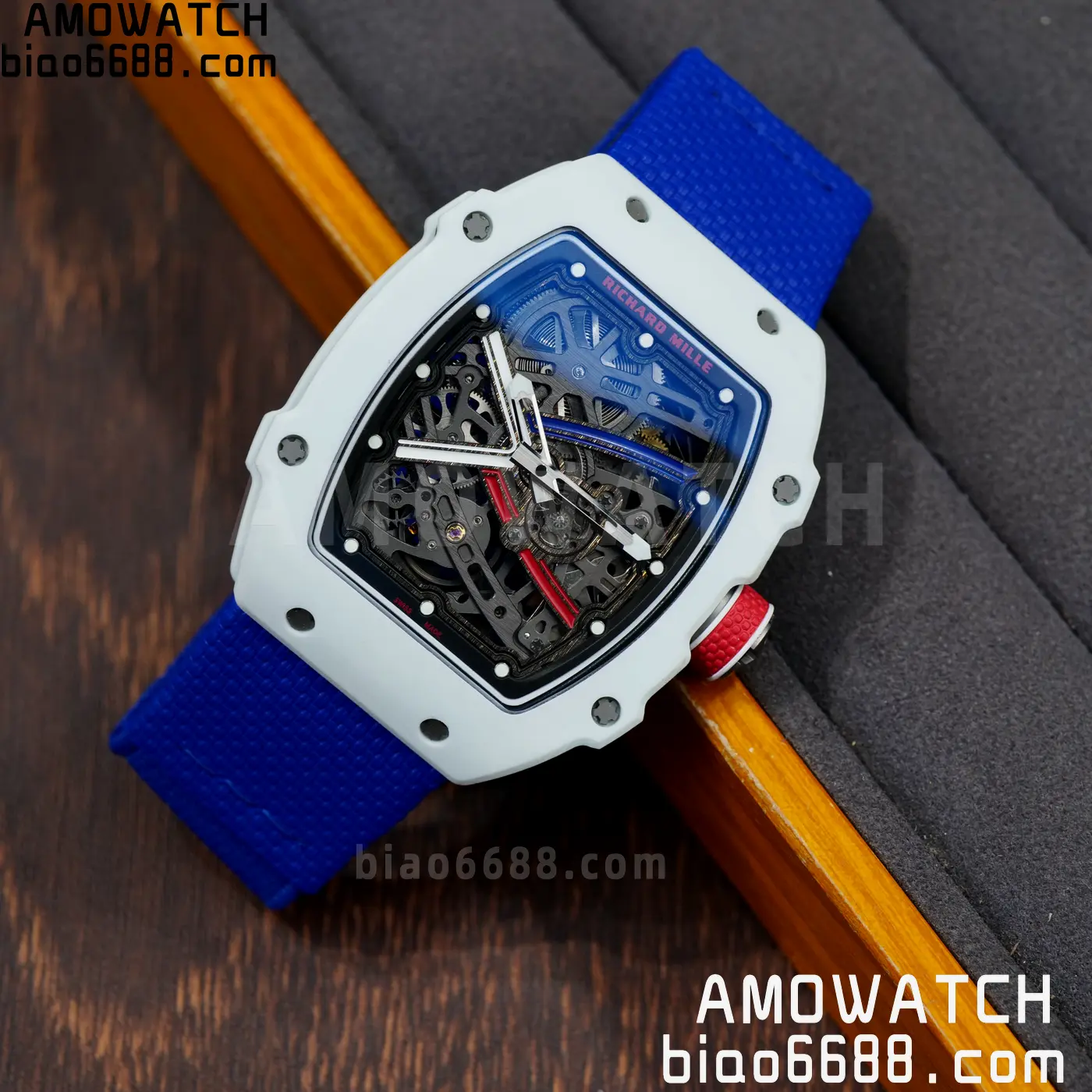 RICHARD MILLE RM67-02 White NTPT RICH Factory 1:1 France Blue/White/Red Skeleton Dial CRMA7 Super Clone 88 146d099cd009d34 AMO Watch