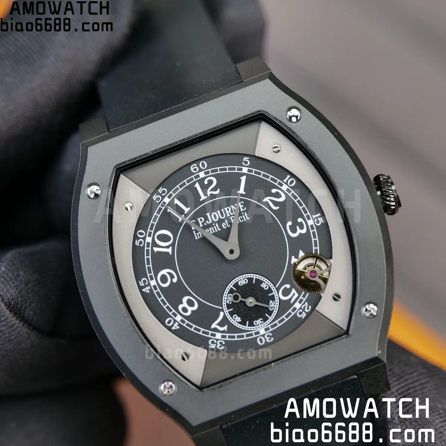 F.P.Journe Elegante PVD FPJF Best Edition Black Dial on Black Rubber Strap Quartz 89 1504f019bc7bdbb 阿默表行AmoWatch
