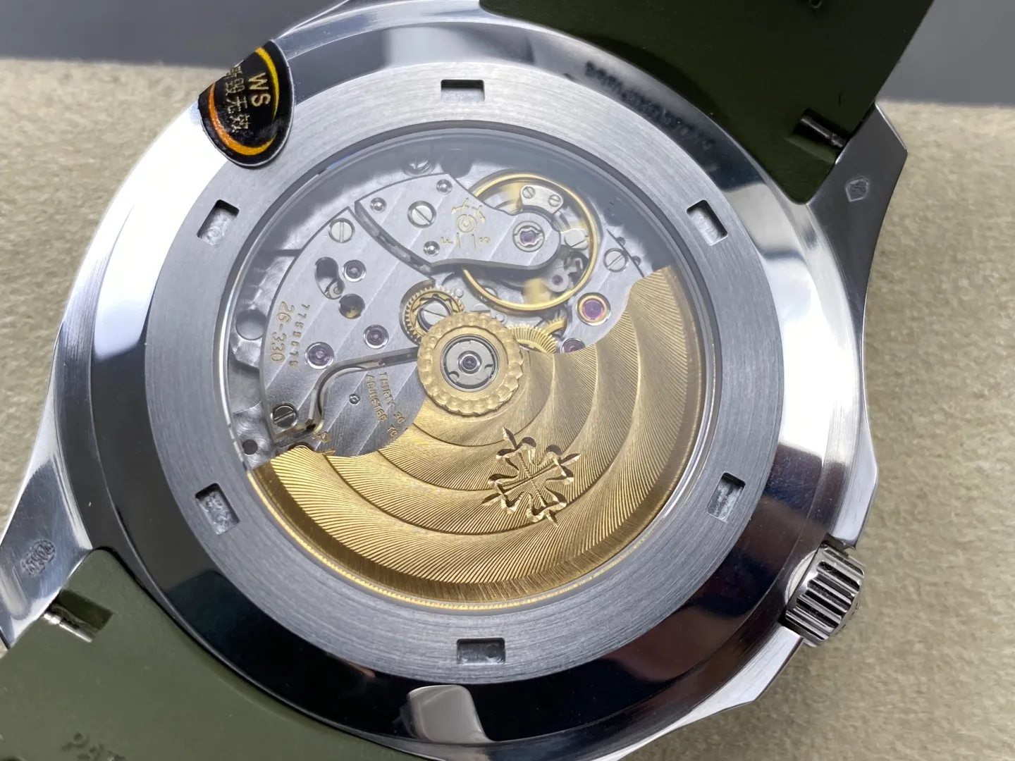 PP Aquanaut 5168G 42mm SS WSF 1:1 Best Edition Green Dial On Green Rubber Strap Super Clone DD330 Weighted 150g 37 1661cafba2dc338 AMO Watch