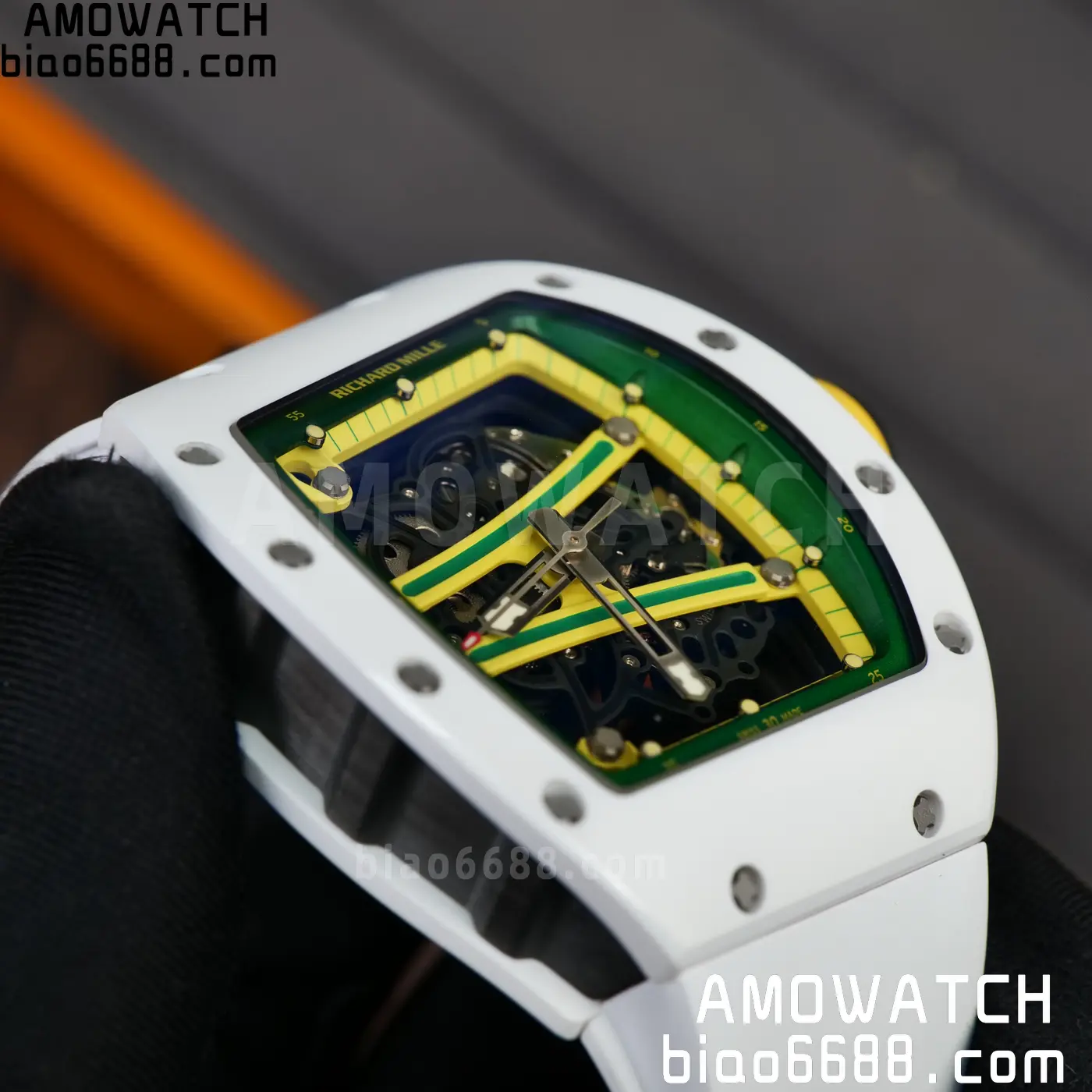 RICHARD MILLE RM61-01 RM6101 A9F 1:1 Best Edition White Bezel on White Rubber Strap RMUL3 Free Sprung 104 172170ede91066d AMO Watch