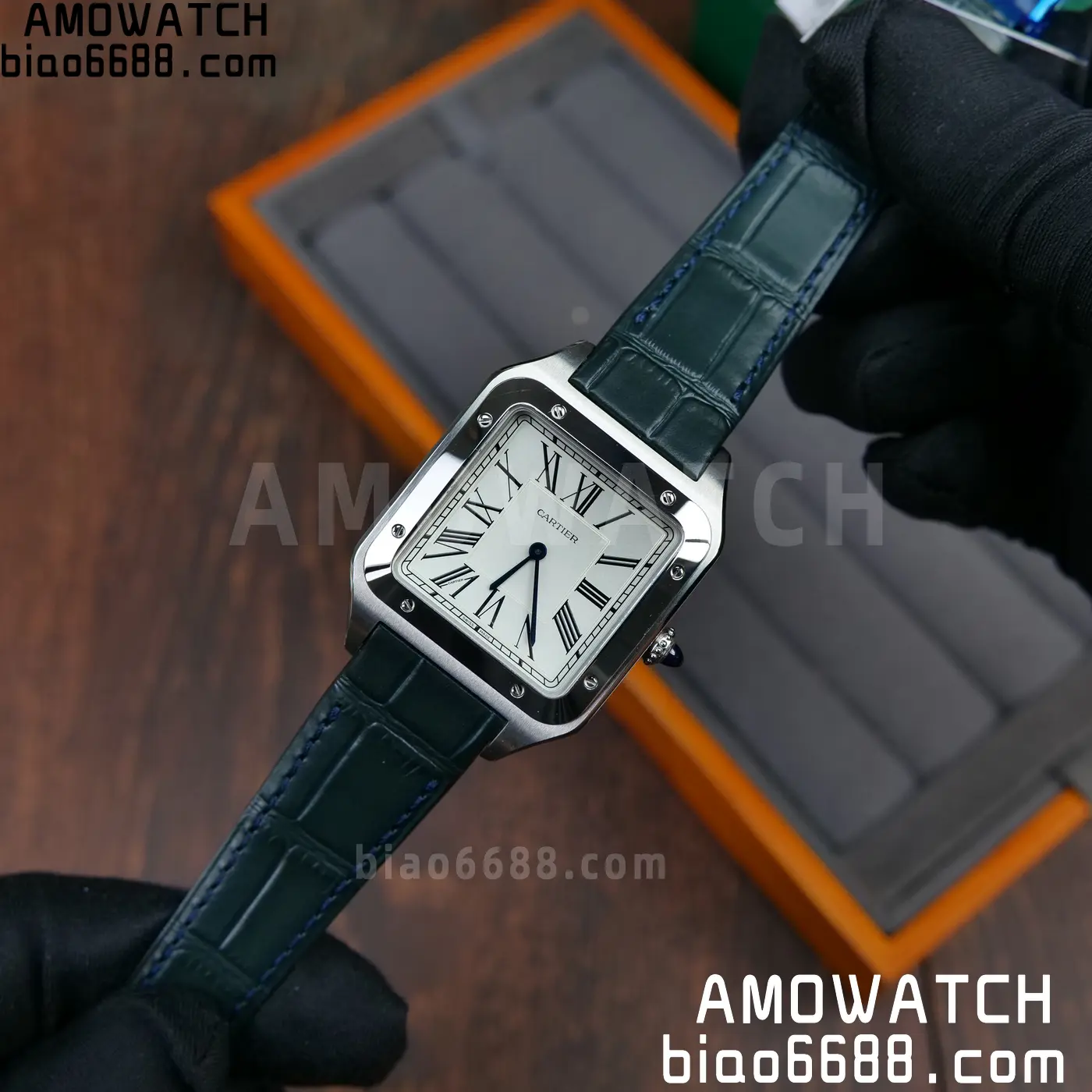 Cartier Santos Dumont WSSA0022 Large F1 Factory 1:1 Best Edition white Dial on Blue Strap Quartz 26 199d8e02292b7b1 AMO Watch